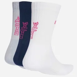 adidas BMW Berlin Marathon 2025 Drei Pack Laufsocken Crew Weiß/Halo Silver/Collegiate Navy