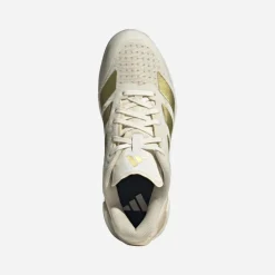 adidas Damen Courterblast Adizero Hallen Sportschuhe Off White/Gold Metallic/Crystal Sand