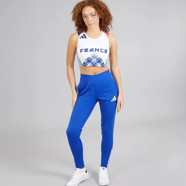adidas Damen FFA Frankreich Lauf Crop Top Weiß