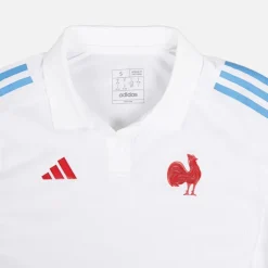 adidas Damen FFR Frankreich Rugby Training Polo Weiß