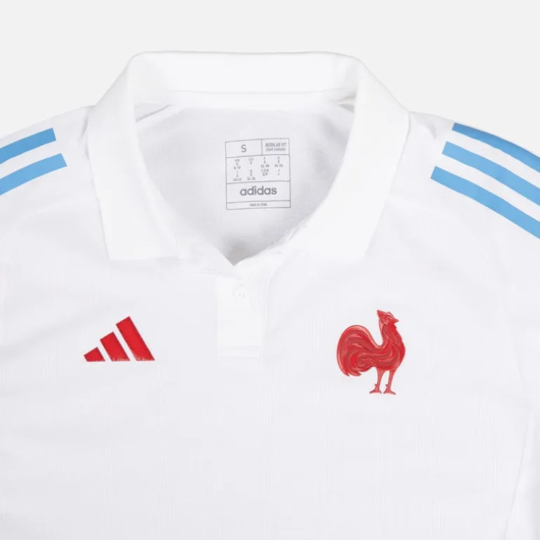 adidas Damen FFR Frankreich Rugby Training Polo Weiß