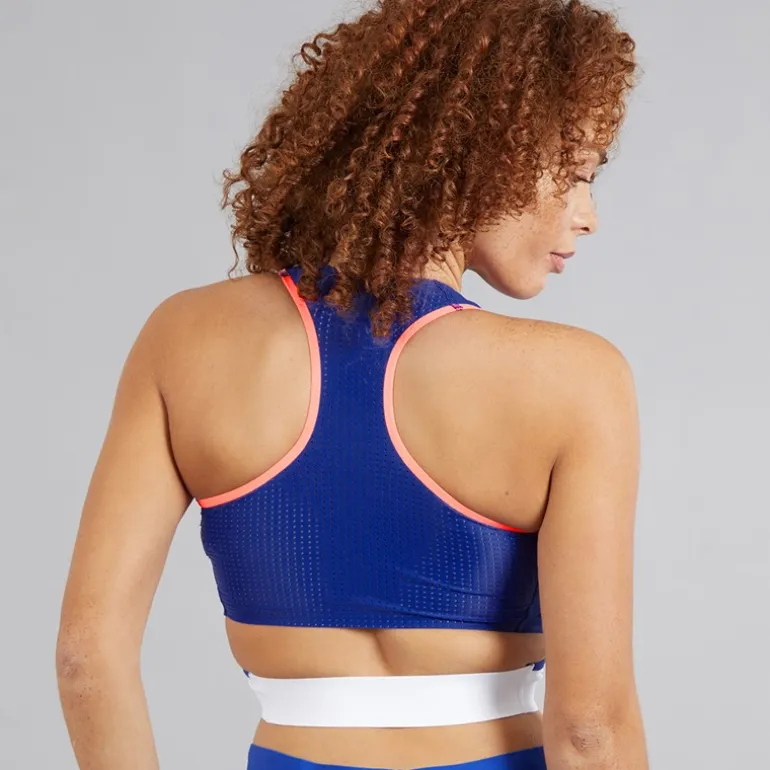 adidas Damen FFR Team Frankreich Lauf Top Semi Lucid Blue
