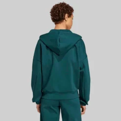 adidas Damen Future Icons Kleines Logo Durchgehender Reißverschluss Kapuzenpullover Aurora Ivy