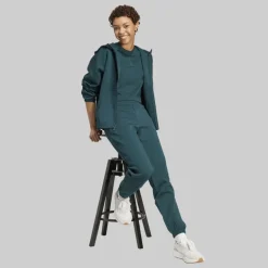 adidas Damen Future Icons Kleines Logo Durchgehender Reißverschluss Kapuzenpullover Aurora Ivy