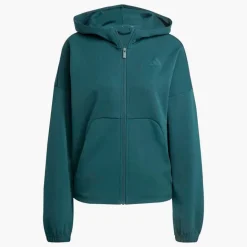 adidas Damen Future Icons Kleines Logo Durchgehender Reißverschluss Kapuzenpullover Aurora Ivy