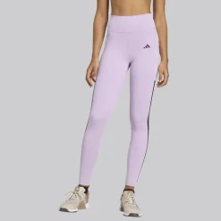 adidas Damen Optime 3 Streifen Leggings Powder Plum