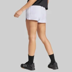 adidas Damen Pacer Training 3 Streifen Gewebte High Rise Shorts Violet Tone/Weiss
