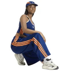 adidas Damen Stadion 3 Streifen Trainingshose Dark Blue/Pure Orange/Off White