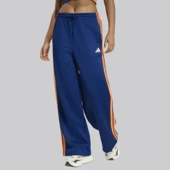 adidas Damen Stadion 3 Streifen Trainingshose Dark Blue/Pure Orange/Off White