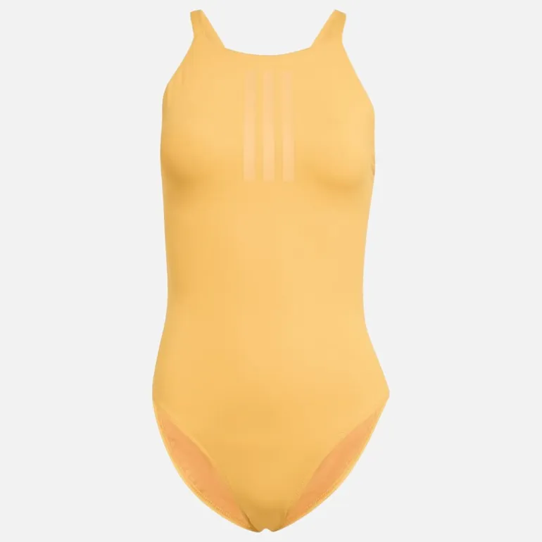 adidas Damen 3 Streifen Hoher Kragen 2 Wege Träger Badeanzug Pure Tangerine