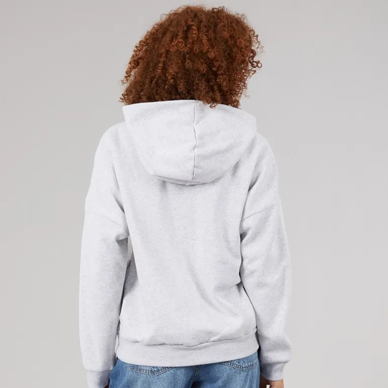 adidas Damen 3 Streifen Studio Hoodie Light Grey Heather