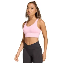 adidas Damen 3 Streifen Studio All Me Leichter Sport BH True Pink
