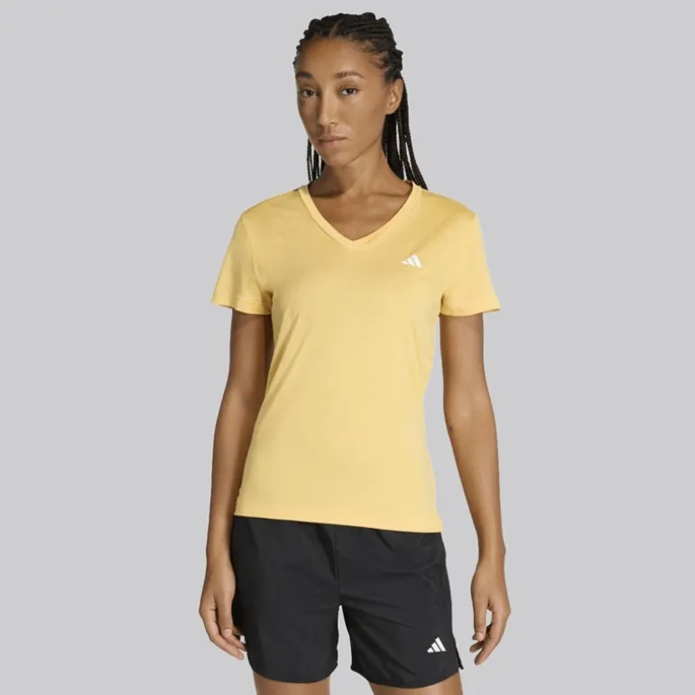adidas Damen Trainings Basics V Ausschnitt T Shirt Semi Ice Tangerine