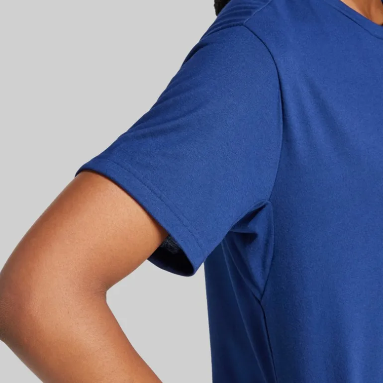 adidas Damen Workout Großes Logo T Shirt Dark Blue