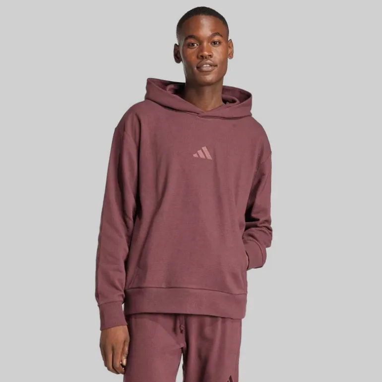 adidas Herren All SZN Cloud Jersey Kapuzenpullover Aurora Ruby/Aurora Ruby