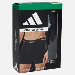 adidas Herren Baumwolle Stretch Drei Pack Boxer Slips Schwarz/Schwarz/Schwarz