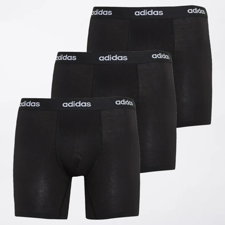 adidas Herren Baumwolle Stretch Drei Pack Boxer Slips Schwarz/Schwarz/Schwarz