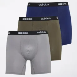 adidas Herren Baumwolle Stretch Drei Pack Boxer Slips Navy/Grau/Olive