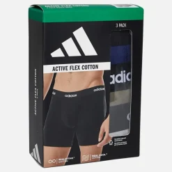 adidas Herren Baumwolle Stretch Drei Pack Boxer Slips Navy/Grau/Olive