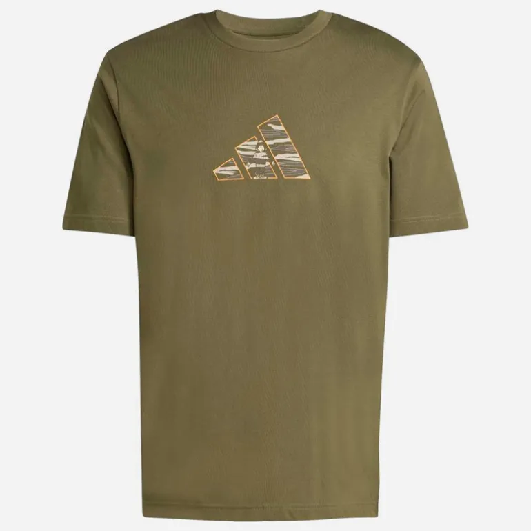 adidas Herren Camouflage Explorer Grafik T Shirt Olive Strata