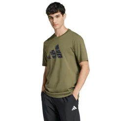 adidas Herren Codes Camo Grafik T Shirt Olive Strata