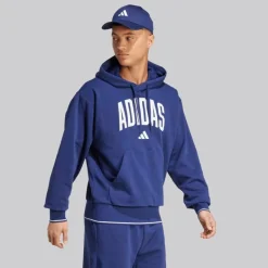 adidas Herren College Hoodie Dark Blue/Weiß
