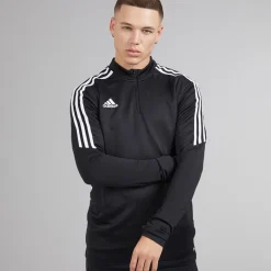 adidas Herren Condivo 22 1 4 Zip Trainingsoberteil Schwarz/Weiß