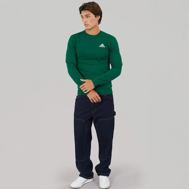 adidas Herren Essentials Rundhals Sweatshirt Collegiate Green