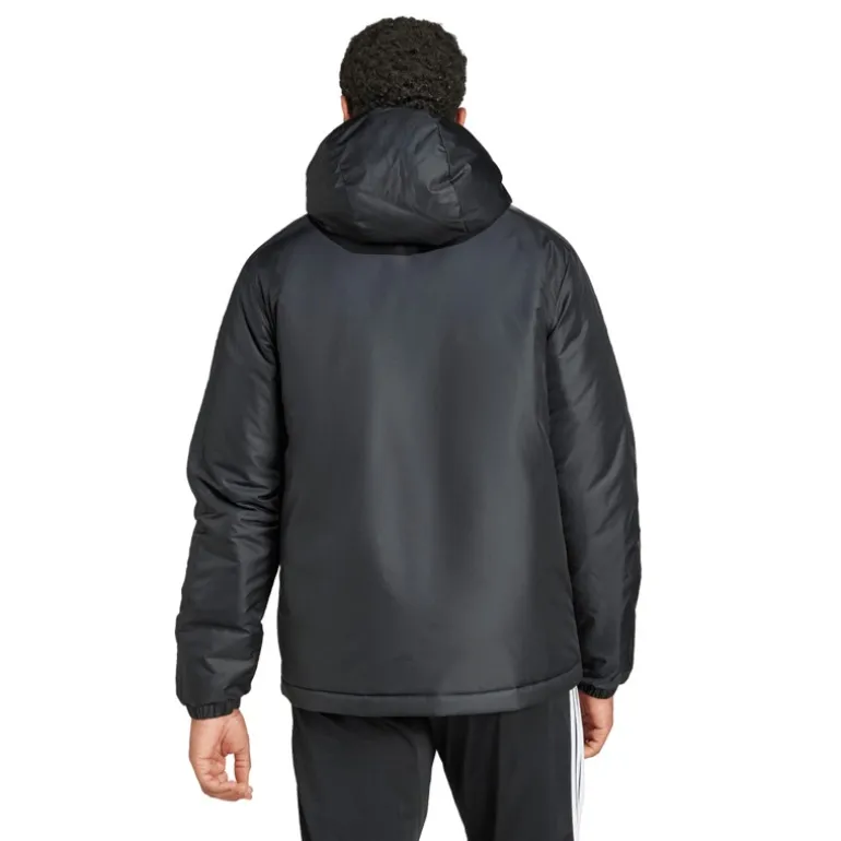 adidas Herren Essentials 3 Streifen Isolierte Kapuzenjacke Schwarz