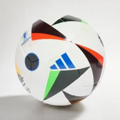 adidas Herren Euro 24 Training Fußball Weiß/Schwarz/Glow Blue