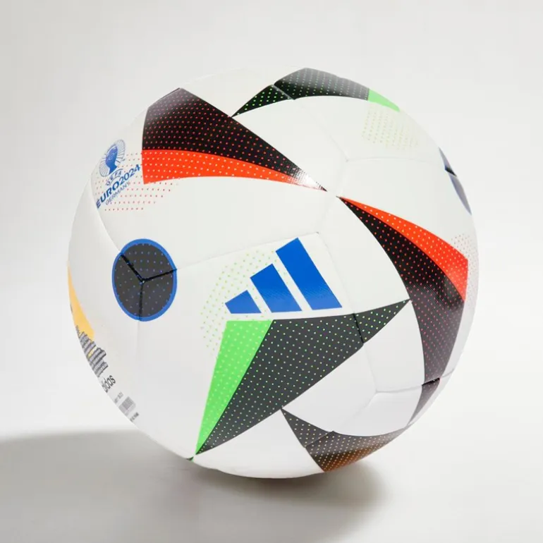 adidas Herren Euro 24 Training Fußball Weiß/Schwarz/Glow Blue