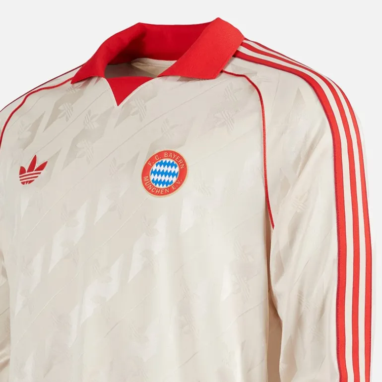 adidas Herren FCB FC Bayern München Langarm Retro Trikot Linen