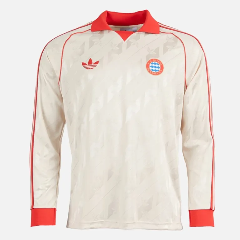 adidas Herren FCB FC Bayern München Langarm Retro Trikot Linen
