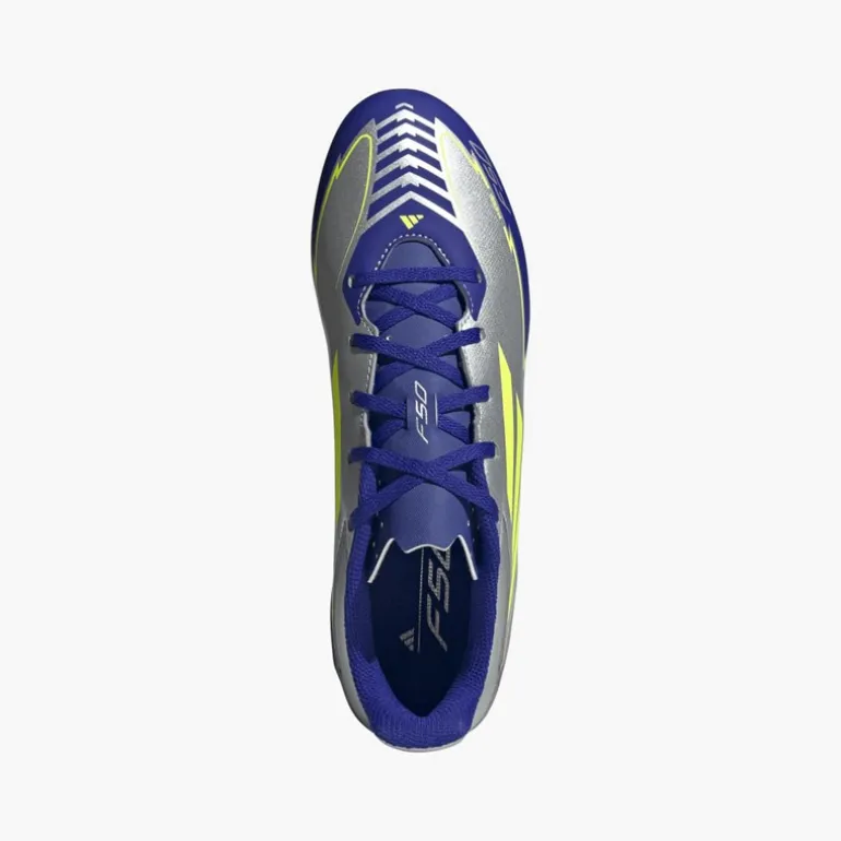 adidas Herren F50 Club Messi La Vida Rapida Pack FG/MG feste/multilochige Fußballschuhe Silver Metallic/Solar Yellow/Lucid Blue