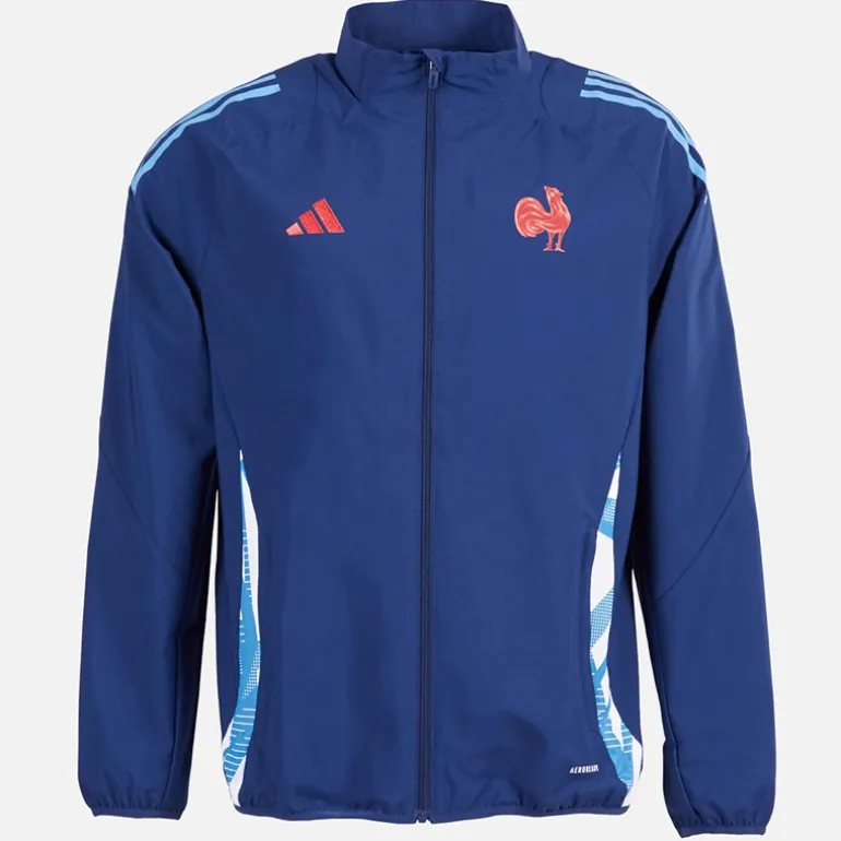 adidas Herren FFR Frankreich Rugby Präsentationsjacke Dark Blue