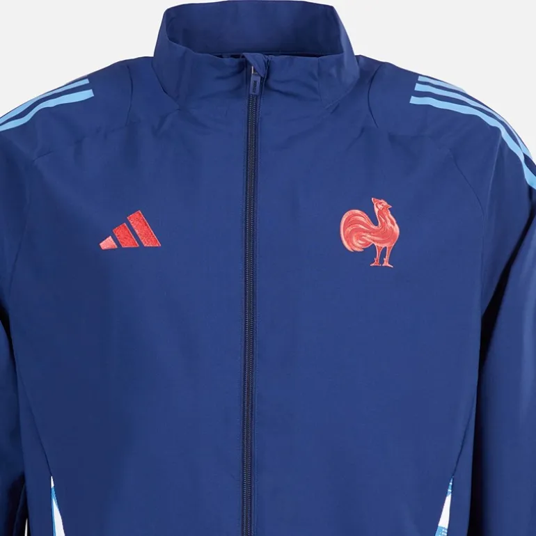 adidas Herren FFR Frankreich Rugby Präsentationsjacke Dark Blue