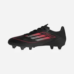 adidas Herren F50 League Stealth Victory Pack SG Weicher Boden Fußballschuhe Schwarz/Iron Metallic/Lucid Red