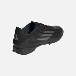 adidas Herren F50 Liga Dark Spark Pack TF Kunstrasen Fußballschuhe Core Black/Iron Metallic/Gold Metallic
