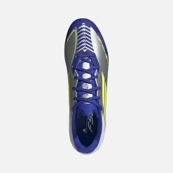 adidas Herren F50 Liga Messi La Vida Rapida Pack FG/MG Kunstrasen/Naturrasen Fußballschuhe Silver Metallic/Solar Yellow/Lucid Blue