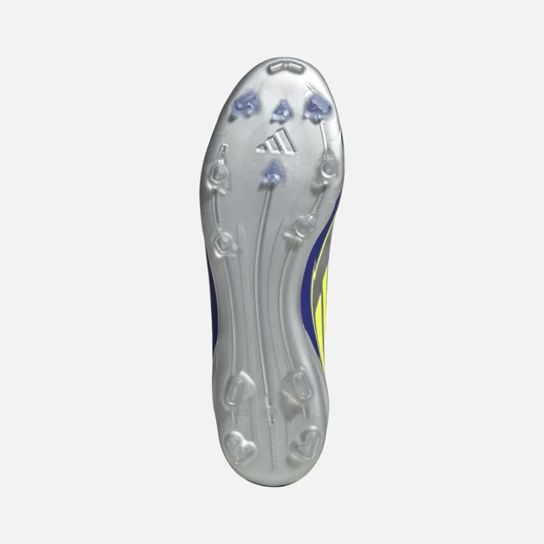 adidas Herren F50 Liga Messi La Vida Rapida Pack FG/MG Kunstrasen/Naturrasen Fußballschuhe Silver Metallic/Solar Yellow/Lucid Blue