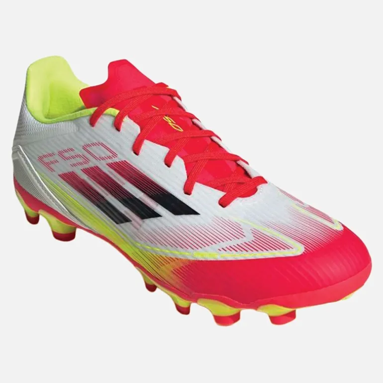 adidas Herren F50 Liga MG Multi Boden Fußballschuhe Cloud White/Core Black/Solar Yellow