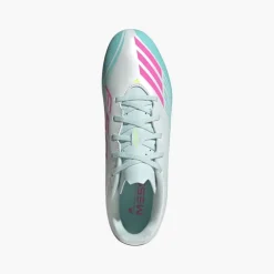 adidas Herren F50 Messi Club Aurora Radiante Pack FG Kunstrasen Fußballschuhe Cloud White/Lucid Pink/Flash Aqua