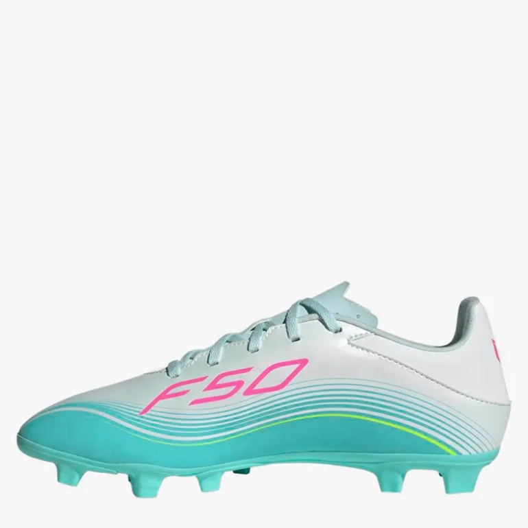 adidas Herren F50 Messi Club Aurora Radiante Pack FG Kunstrasen Fußballschuhe Cloud White/Lucid Pink/Flash Aqua