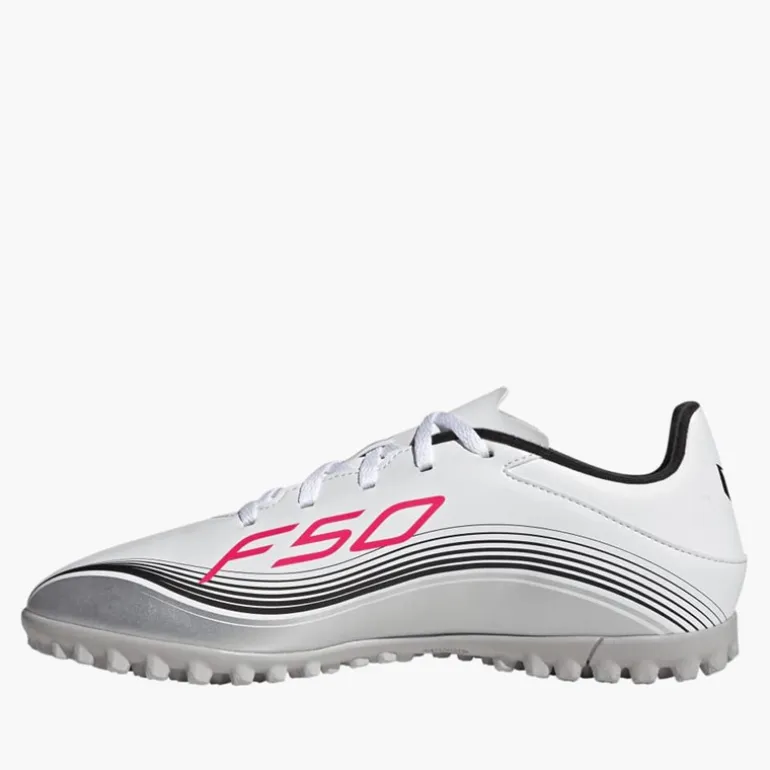 adidas Herren F50 Messi Club Prestig10 Pack TF Kunstrasen Fussballschuhe Cloud White/Lucid Red/Silver Metallic