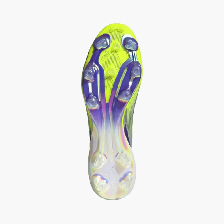 adidas Herren F50+ Radiant Blaze Pack FG Festboden Fußballschuhe Purple Rush/Cloud White/Lucid Lemon