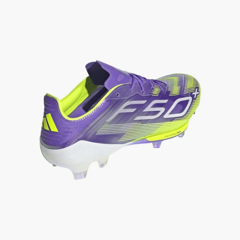 adidas Herren F50+ Radiant Blaze Pack FG Festboden Fußballschuhe Purple Rush/Cloud White/Lucid Lemon