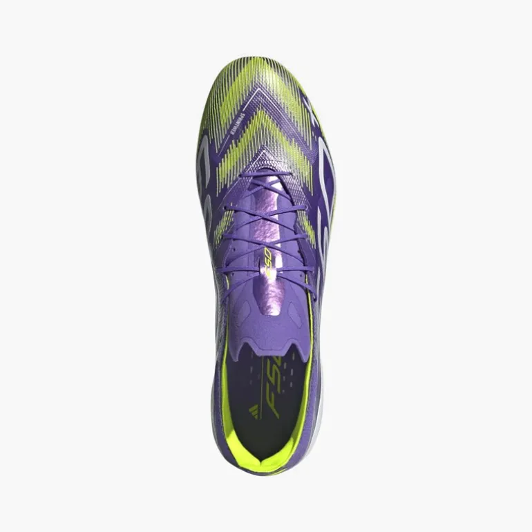 adidas Herren F50+ Radiant Blaze Pack FG Festboden Fußballschuhe Purple Rush/Cloud White/Lucid Lemon