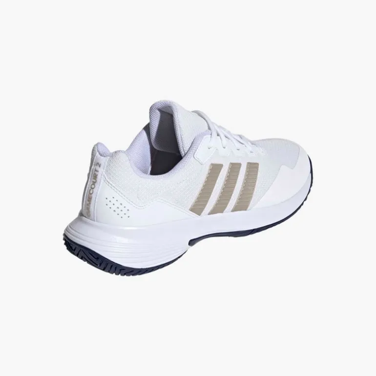 adidas Herren Gamecourt 2 Tennisschuhe Cloud White/Cyber Metallic/Dark Blue