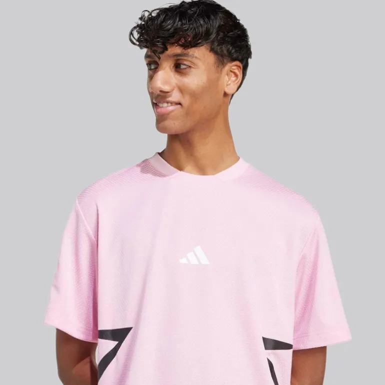 adidas Herren House Of Tiro Farbblock T Shirt True Pink/Schwarz