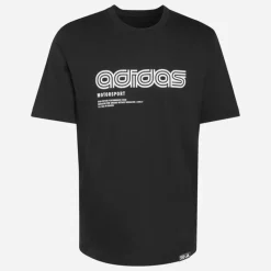 adidas Herren Motorsport Linear Grafik T Shirt Schwarz